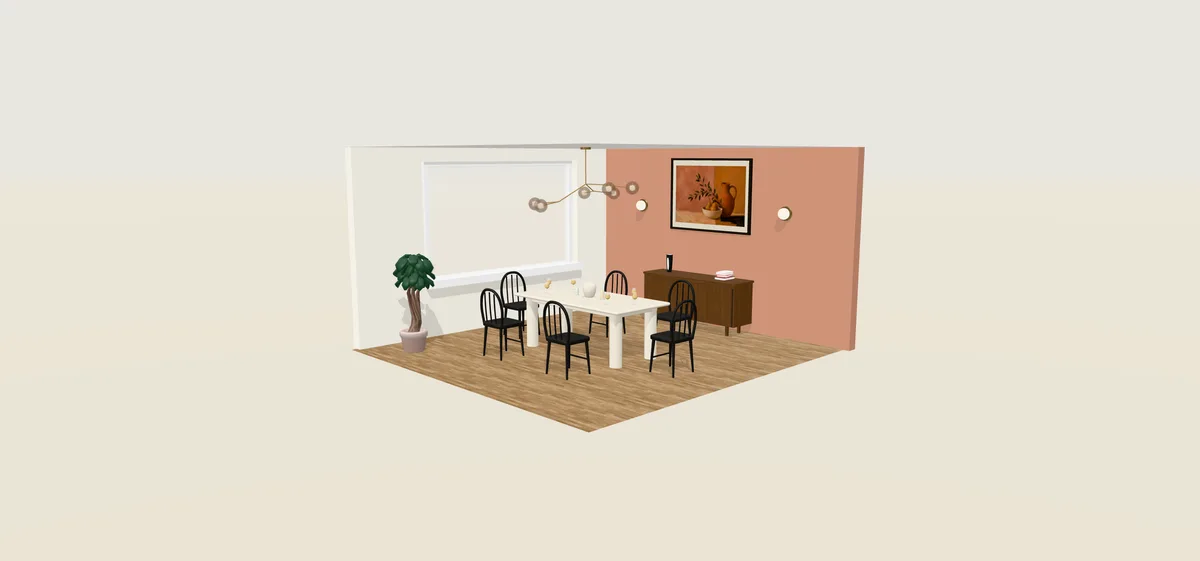The dining room as a 3D view in the planner